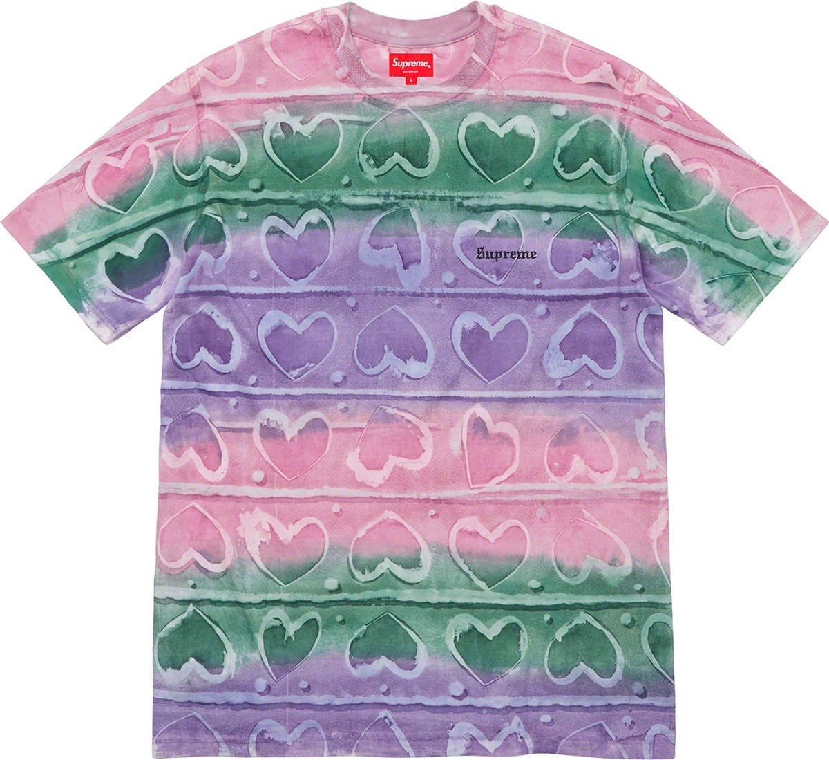 Hearts Dyed S/S Top view 2